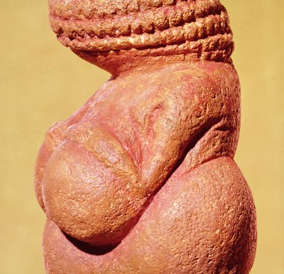 Female figurine known as the Venus of Willendorf, side view (detail) by Paleolithic